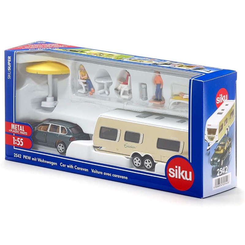 SIKU 2542 CAR AND CARAVAN 1:55TH SCALE