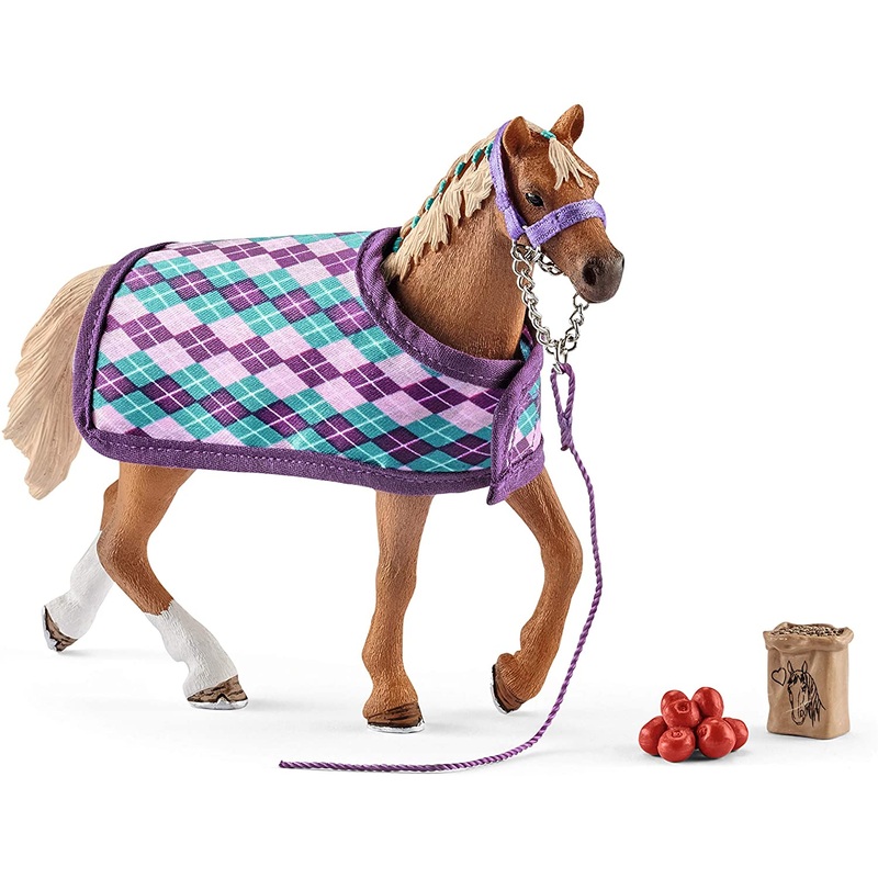 SCHLEICH  42360 HORSE CLUB ENGLISH THOROUGHBRED WITH BLANKET