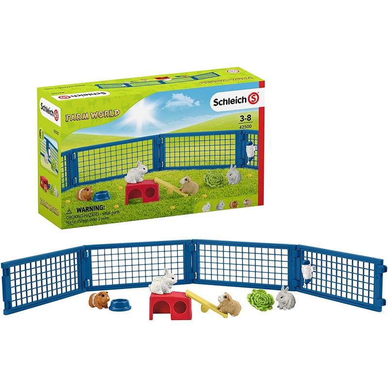 SCHLEICH  42500 FARM LIFE RABBIT AND GUINEA PIG HUTCH