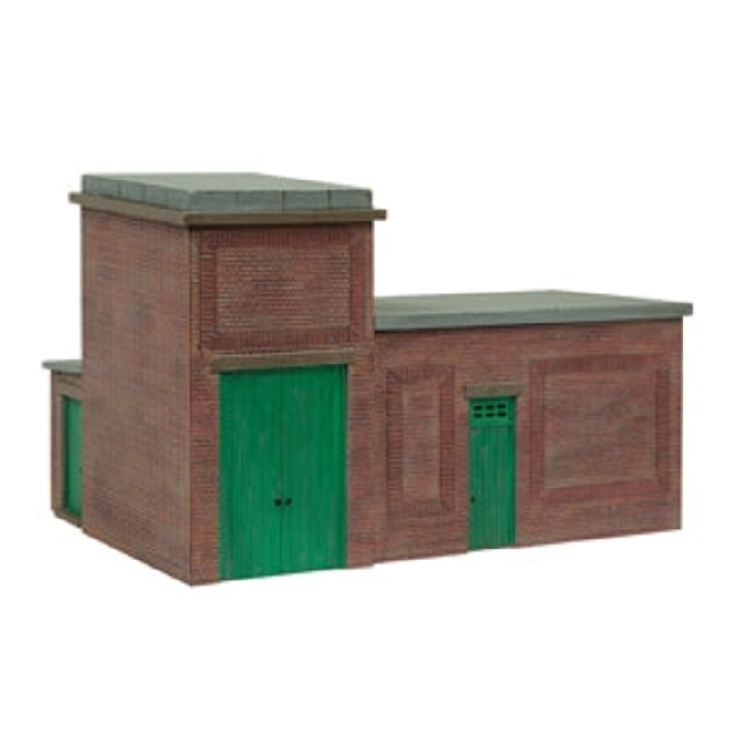 SCENECRAFT 44-018G  LINE SIDE BRICK SUBSTATION GREEN   OO SCALE