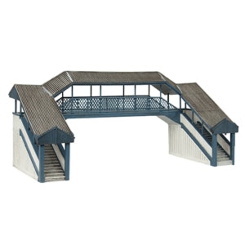SCENECRAFT 44-020B COVERED METAL FOOTBRIDGE BLUE   OO SCALE