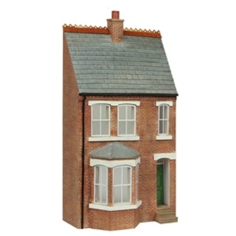 SCENECRAFT 44-0213G LOW RELIEF LEFT HAND BAY TERRACE GREEN OO SCALE