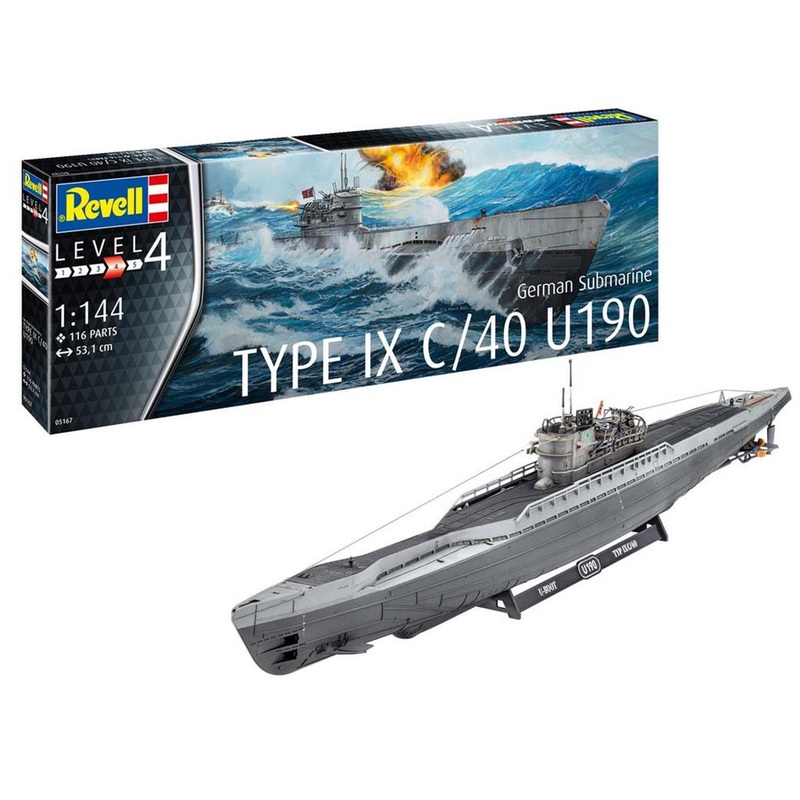 Revell 05167 German Submarine type IX C/40 U190 kit  1/144 Scale