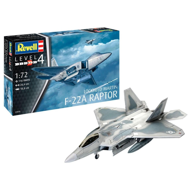 REVELL 03858 LOCKHEED MARTIN F-22 RAPTOR KIT 1:72 SCALE