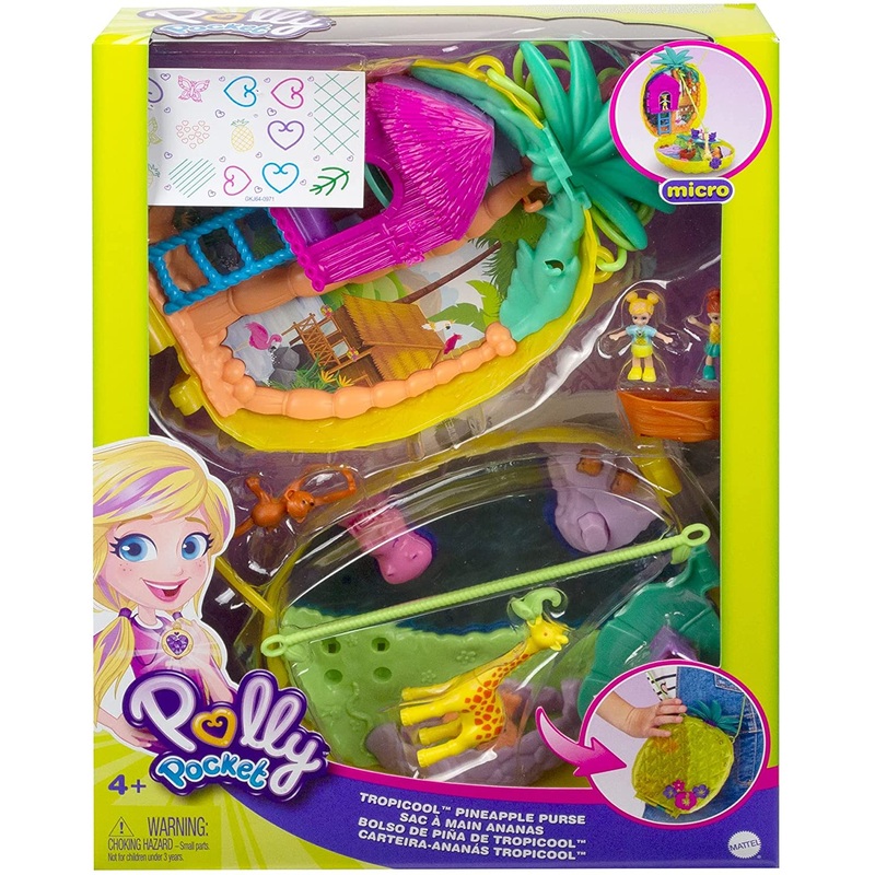 POLLY POCKET GKJ63 TROPICOOL PINEAPPLE PURSE PLAYSET