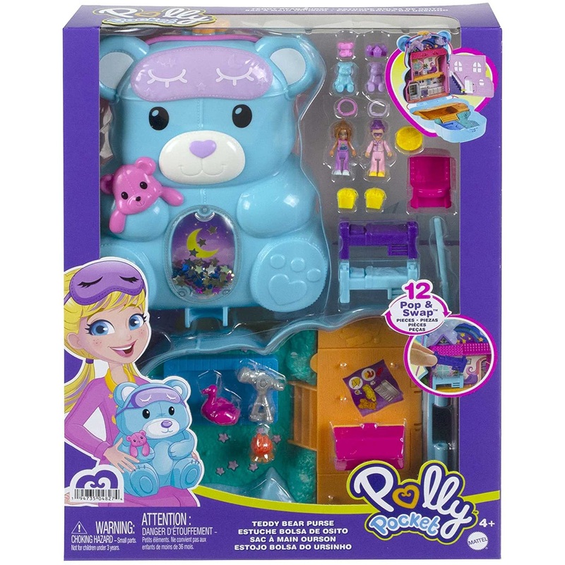 POLLY POCKET HGC39 TEDDY BEAR PURSE PLAYSET