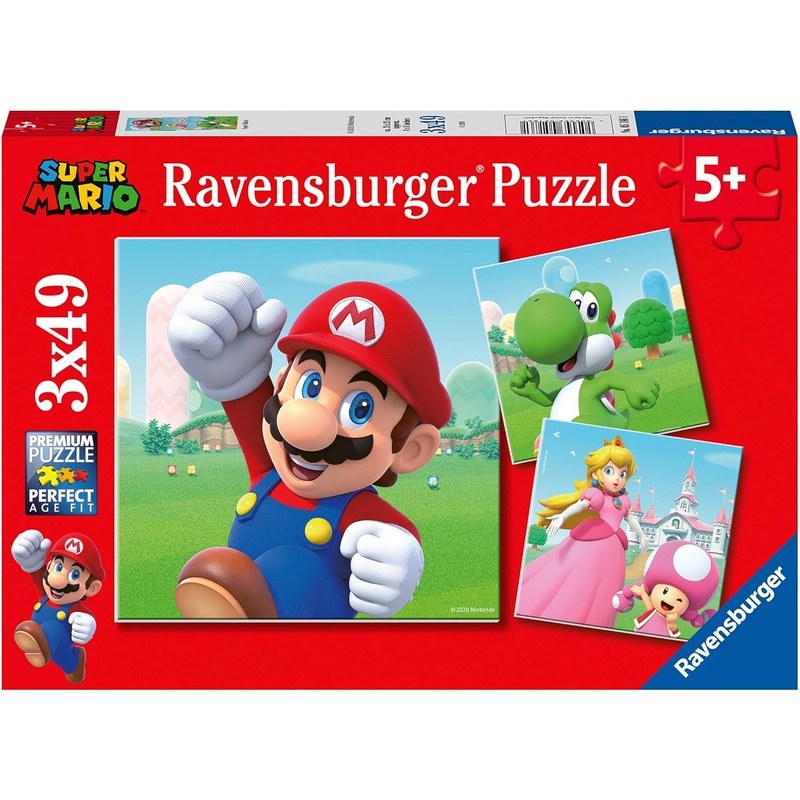 RAVENSBURGER 05186 SUPER MARIO 3X49 PIECE JIGSAW PUZZLE