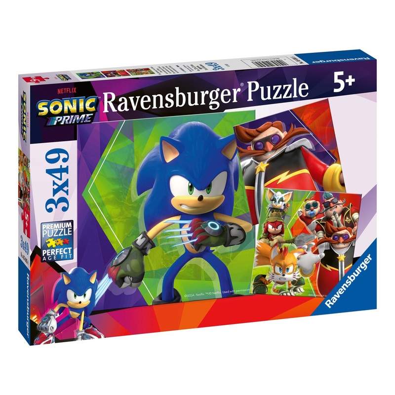 RAVENSBURGER 05695 NETFLIX SONIC PRIME 3X49 PIECE JIGSAW PUZZLE