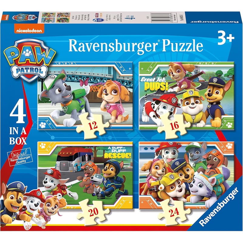 RAVENSBURGER 06936 PAW PATROL 4 IN A BOX PUZZLE