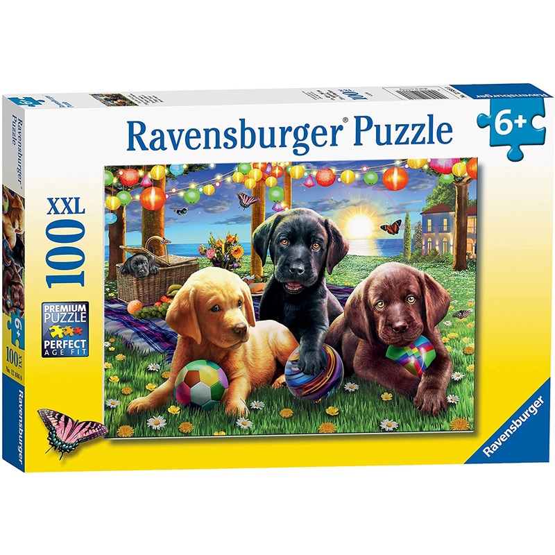 RAVENSBURGER 12886 PUPPY PICNIC 100 XXL PIECE PUZZLE