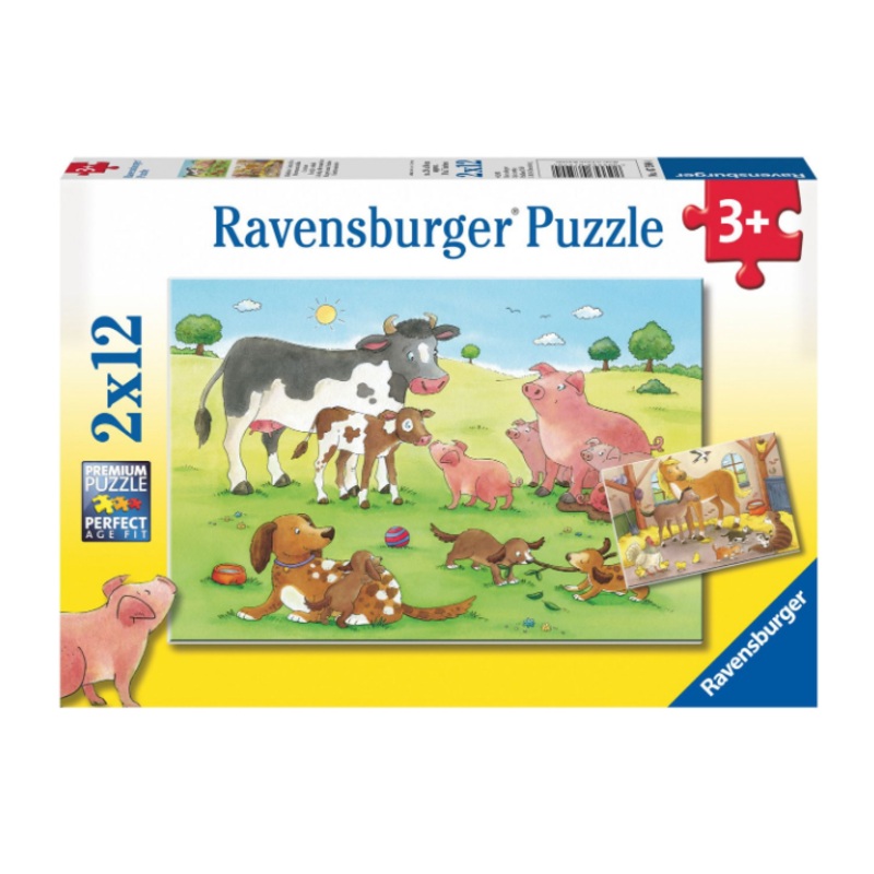 RAVENSBURGER 5904 ON THE FARM 2 X 12 PIECE JIGSAW PUZZLES