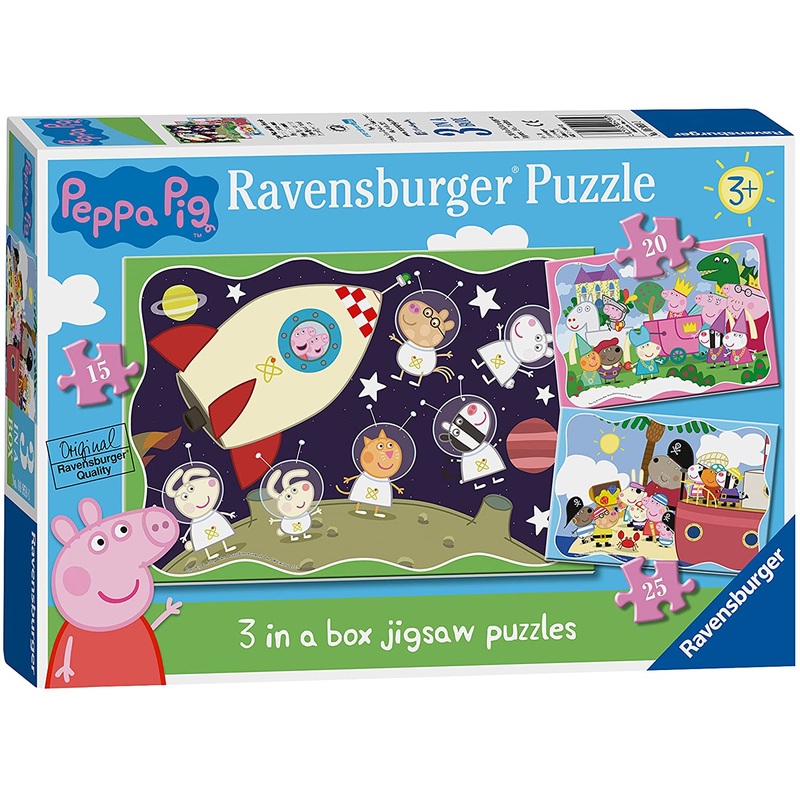Ravensburger 6959 Peppa Pig 3 in Box (15 20 25 Pieces)