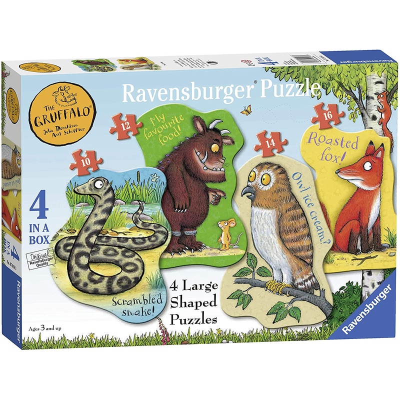 RAVENSBURGER 7018 THE GRUFFALO 4 LARGE SHAPED JIGSAW PUZZLES