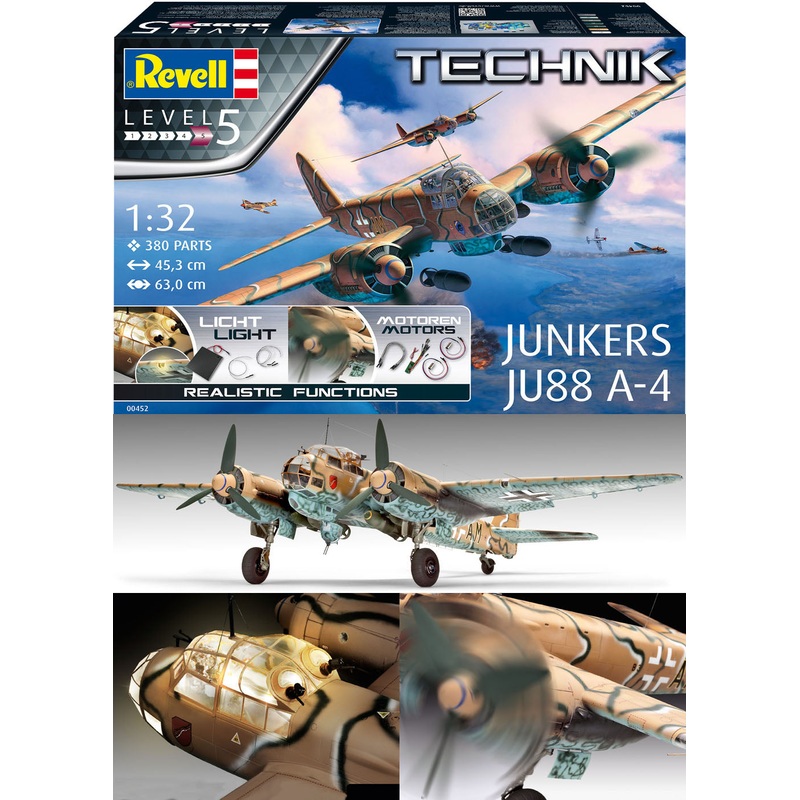 Revell 00452  1/32 Technik German Junkers Ju88 A-4 Bomber