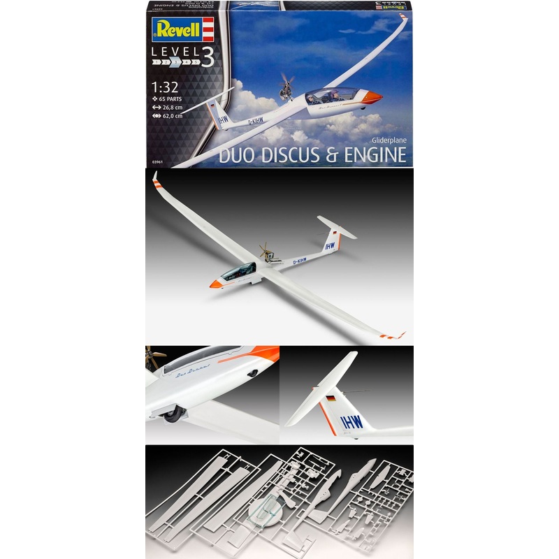 Revell  03961 1/32 Glider Duo Discus & Engine Plastic Kit
