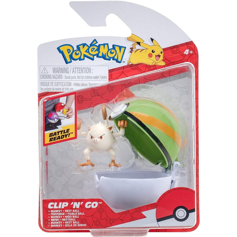 POKEMON PKW3136 CLIP N GO MANKEY + NEST BALL