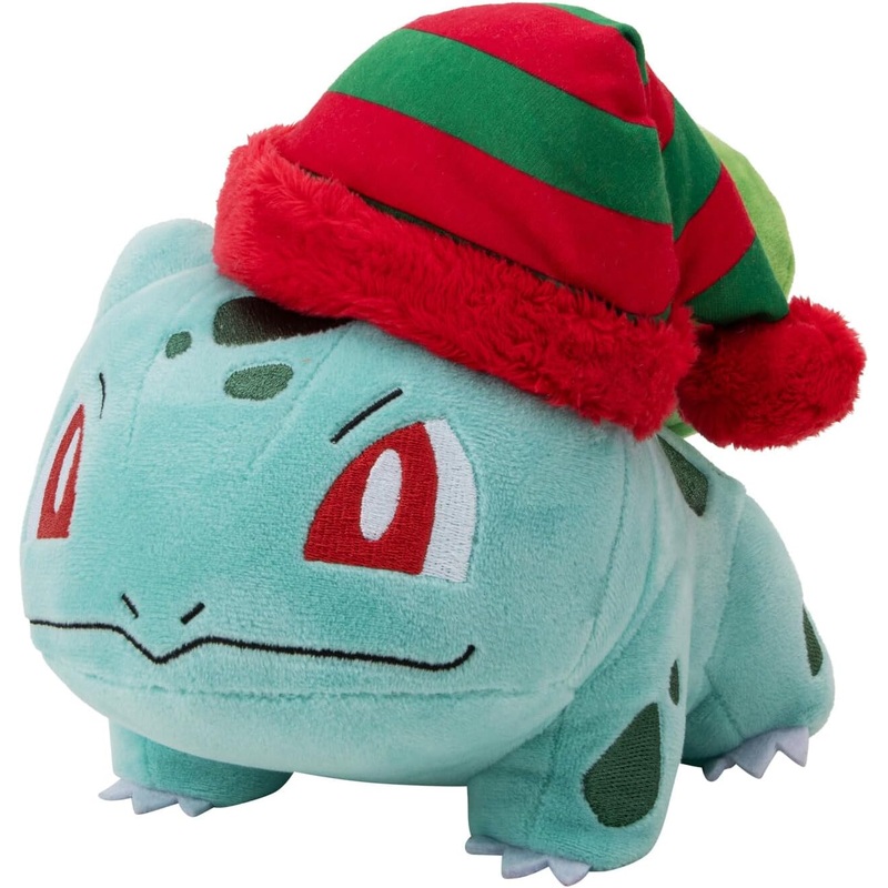 POKEMON PKW3377 BULBASAUR WITH STRIPED HAT 8 INCH SEASONAL PLUSH