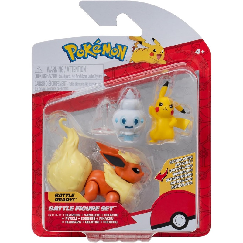 POKEMON PKW3611 FLAREON VANILLITE PIKACHU BATTLE FIGURE SET