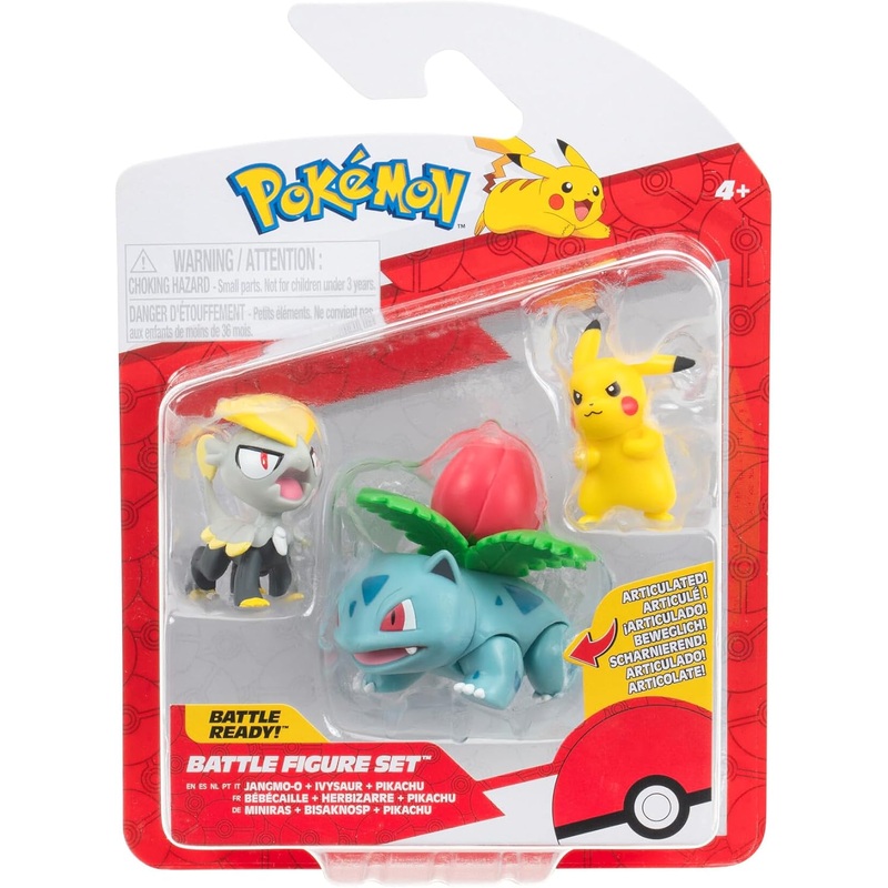 POKEMON PKW3893 BATTLE  FIGURE PACK JANGMO-O+IVYSAUR+PIKACHU