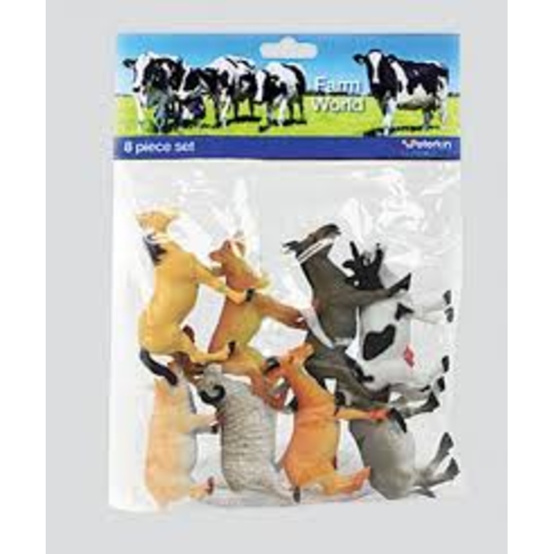 PETERKIN 2104721039 FARM ANIMAL WORLD 8 PIECE SET