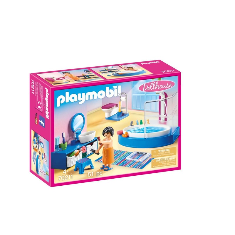 PLAYMOBIL 70211 DOLL HOUSE BATHROOM WITH TUB