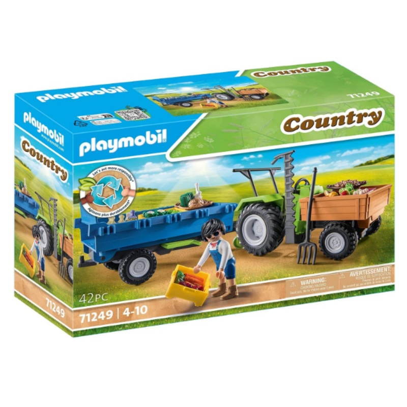 PLAYMOBIL 71249 COUNTRY HARVEST TRACTOR WITH TRAILER