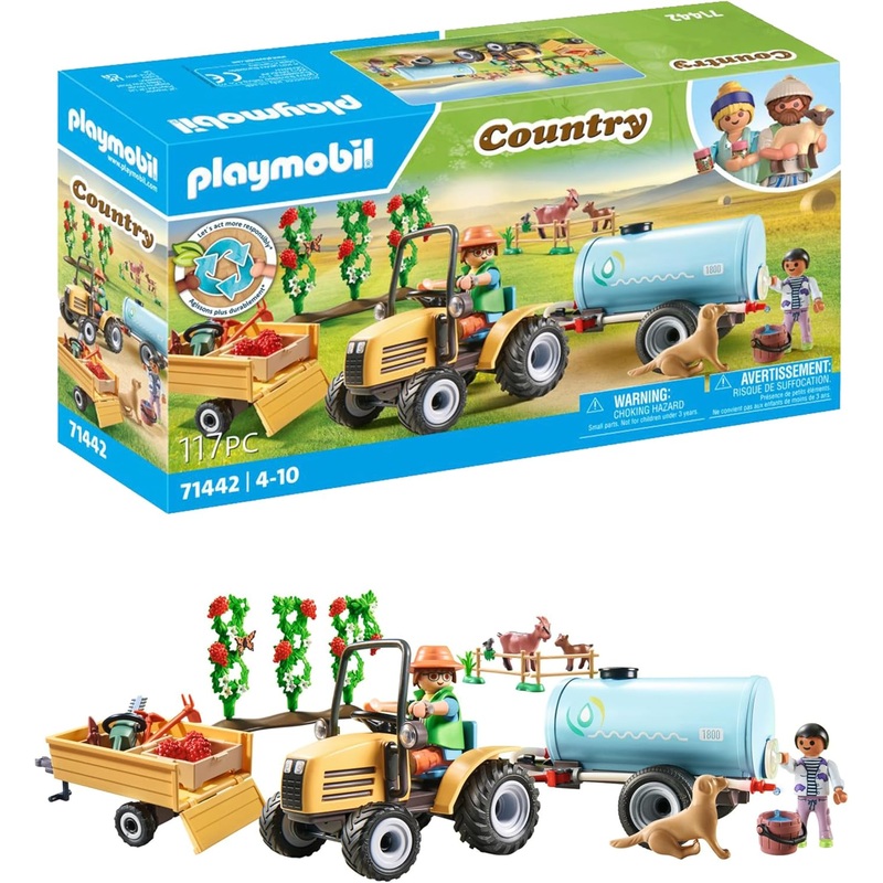 PLAYMOBIL 71442 COUNTRY TRACTOR AND TRAILER WITH WATER TANK