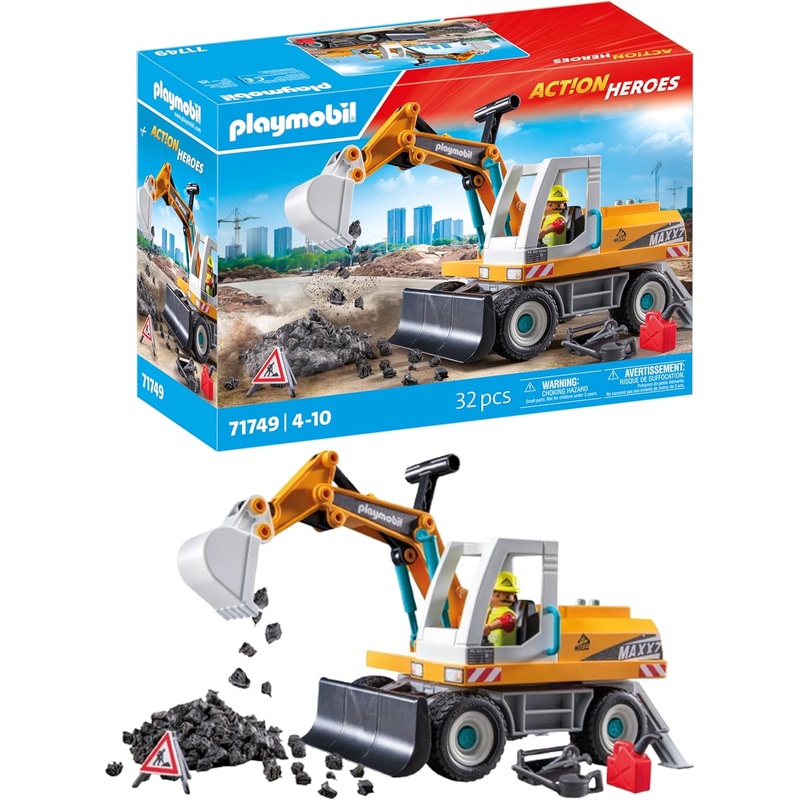 PLAYMOBIL 71749 ACTION HEROES  LARGE EXCAVATOR