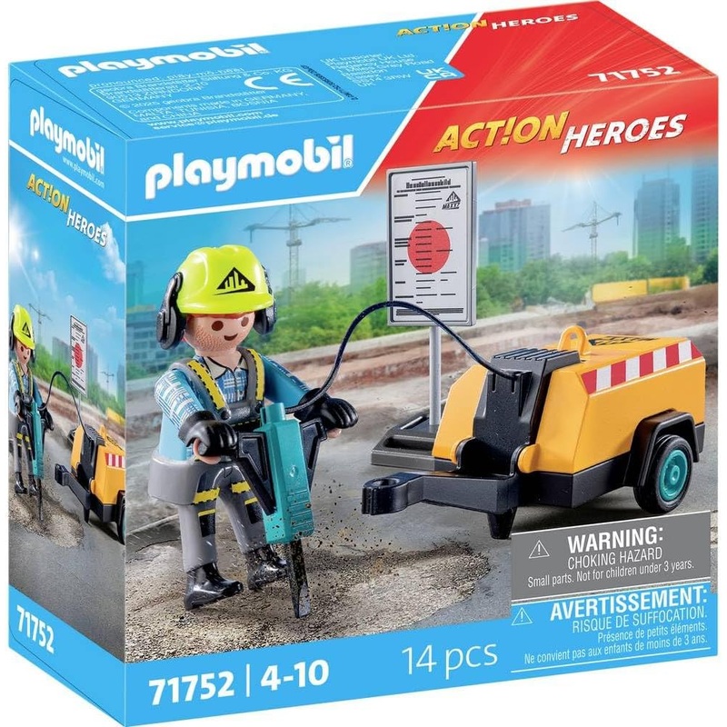 PLAYMOBIL 71752 ACTION HEROES CONSTRUCTION WORKER