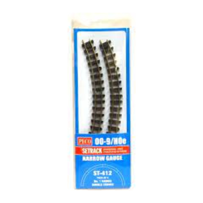 PECO ST-412 OO-9 TRACK CODE 80 NO.1 DOUBLE CURVES  PACK OF 4