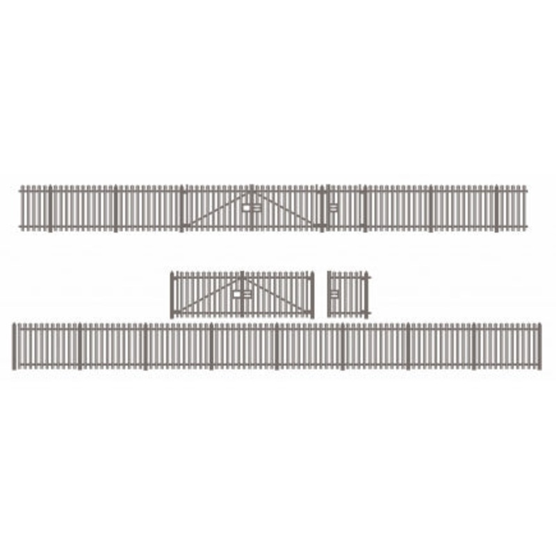 PECO RATIO 280 MODERN PALISADE FENCING WITH GATES N SCALE