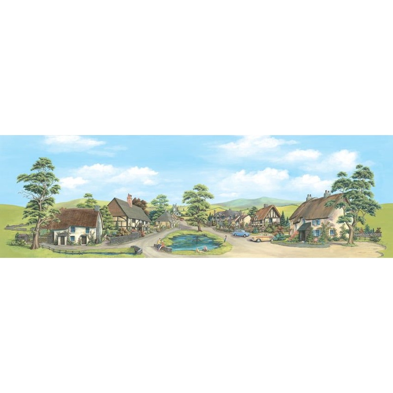 PECO SCENE BACKGROUNDS SK-15 LARGE VILLAGE WITH POND