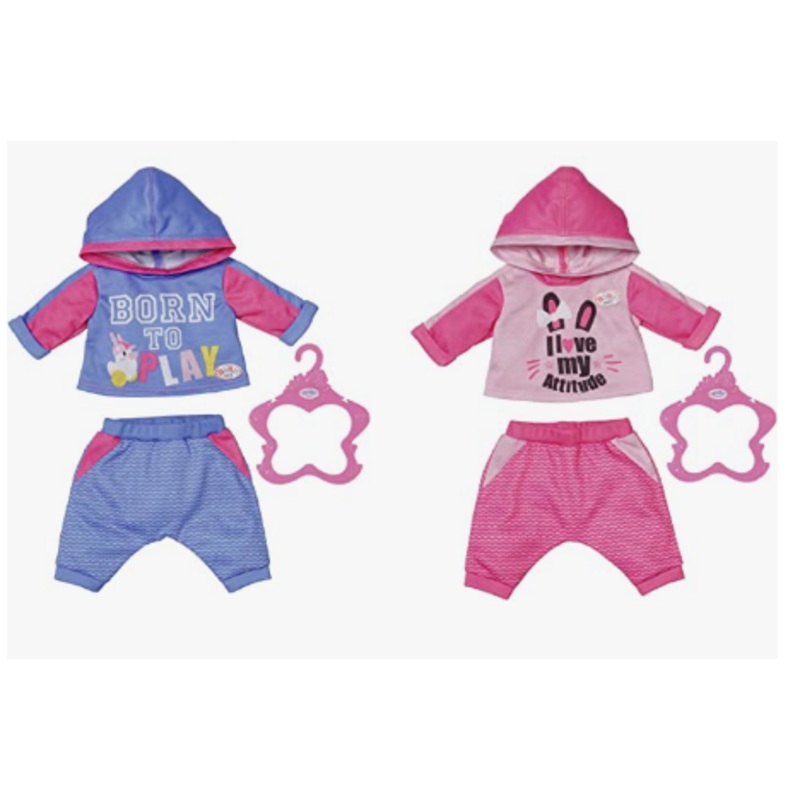 BABY BORN 830109 JOGGING SUIT ( 2 ASSORTED DESIGNS, PICKED AT RANDOM)