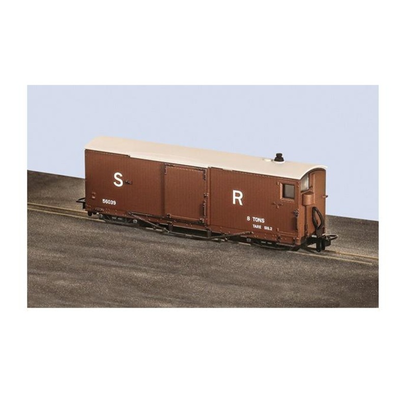 PECO GR-GR-241AC  Lynton & Barnstaple 8 ton Bogie Goods Brake Van, SR, Brown, No.50639, Closed Veranda OO9 SCALE