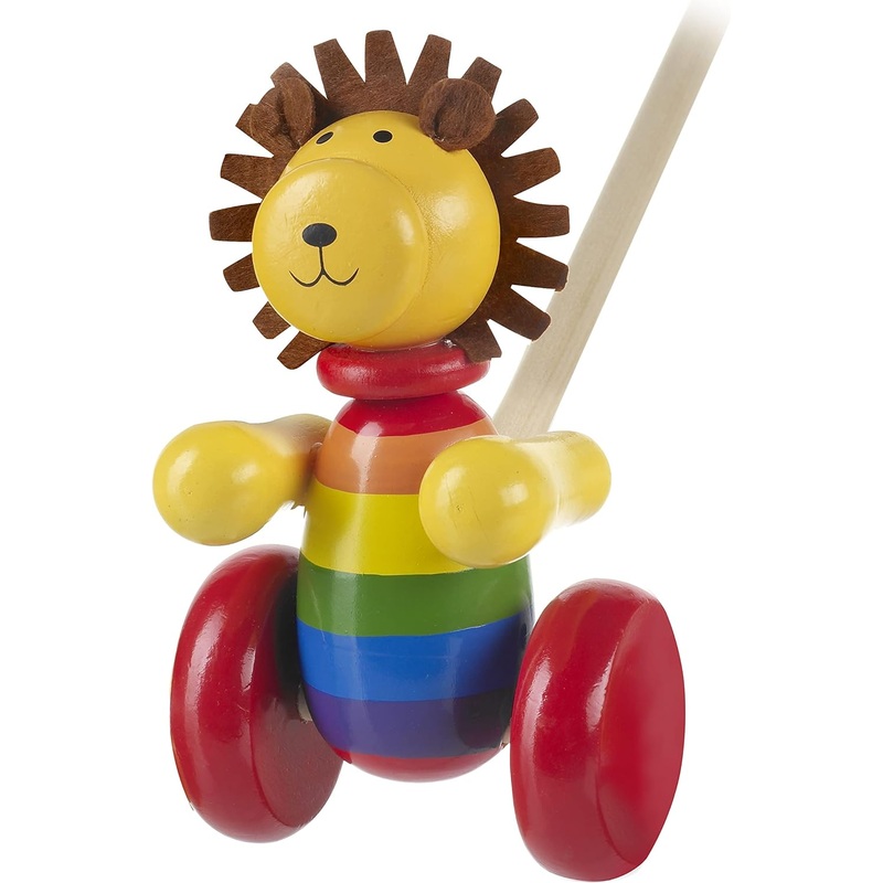 ORANGE TREE TOYS WOODEN PUSH ALONG LION