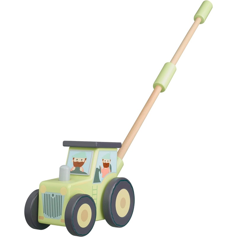 ORANGE TREE TOYS WOODEN PUSH ALONG TRACTOR