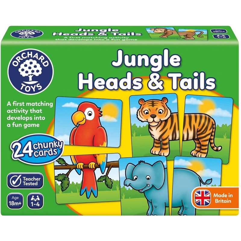 ORCHARD TOYS 058 JUNGLE HEADS AND TAILS GAME