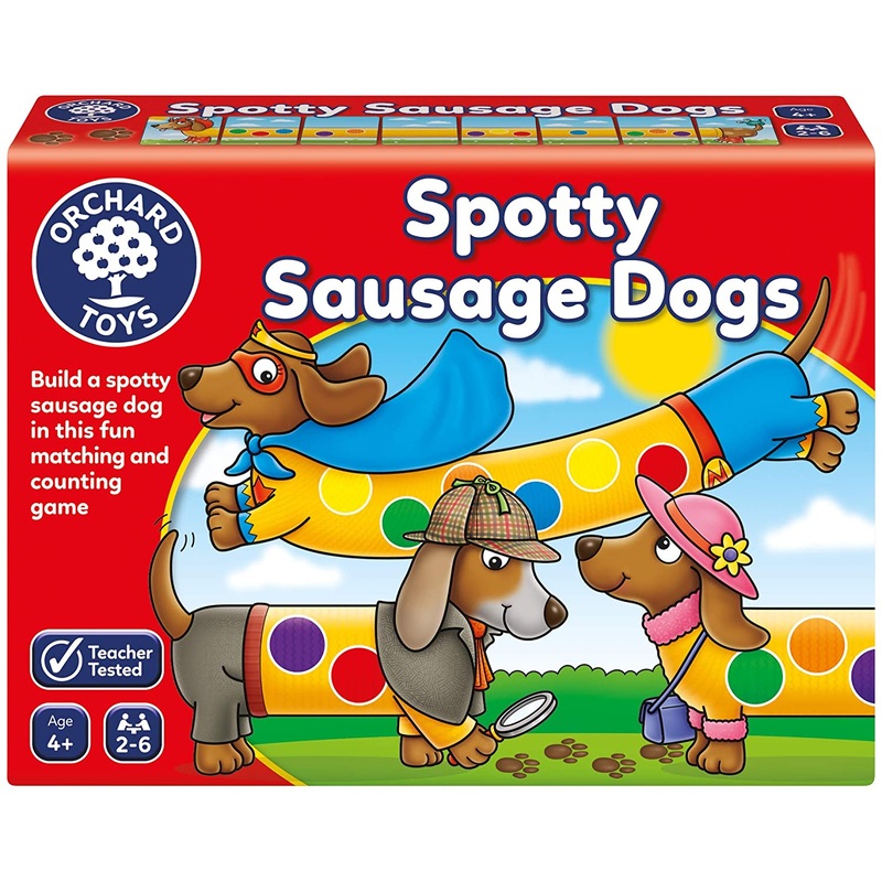 ORCHARD TOYS 104 SPOTTY SAUSAGE DOGS GAME