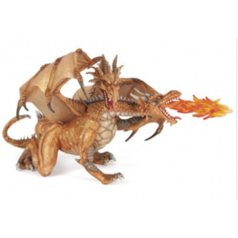 PAPO 38938 FANTASY GOLD TWO HEADED DRAGON FIGURE