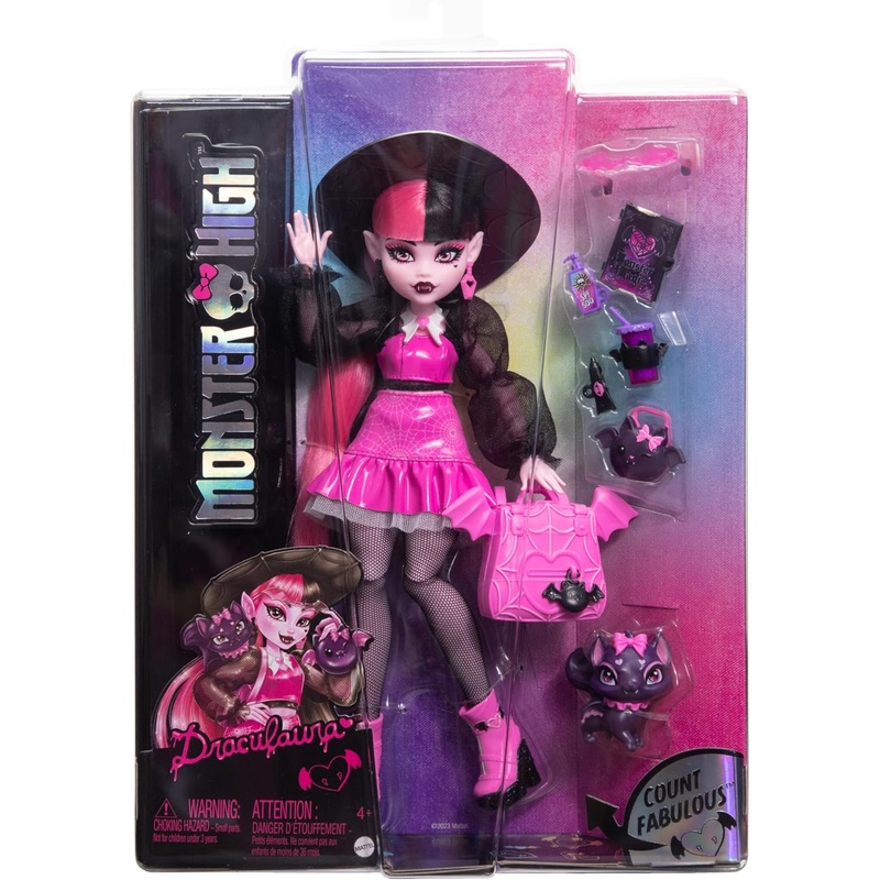 MONSTER HIGH HRP64 DRACULAURA DOLL WITH COUNT FABULOUS