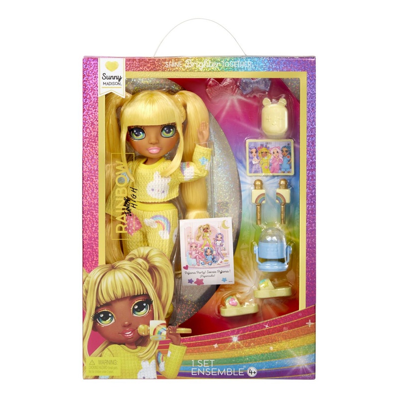 MGA 503682EUC RAINBOW JUNIOR HIGH SUNNY MADISON PJ PARTY DOLL