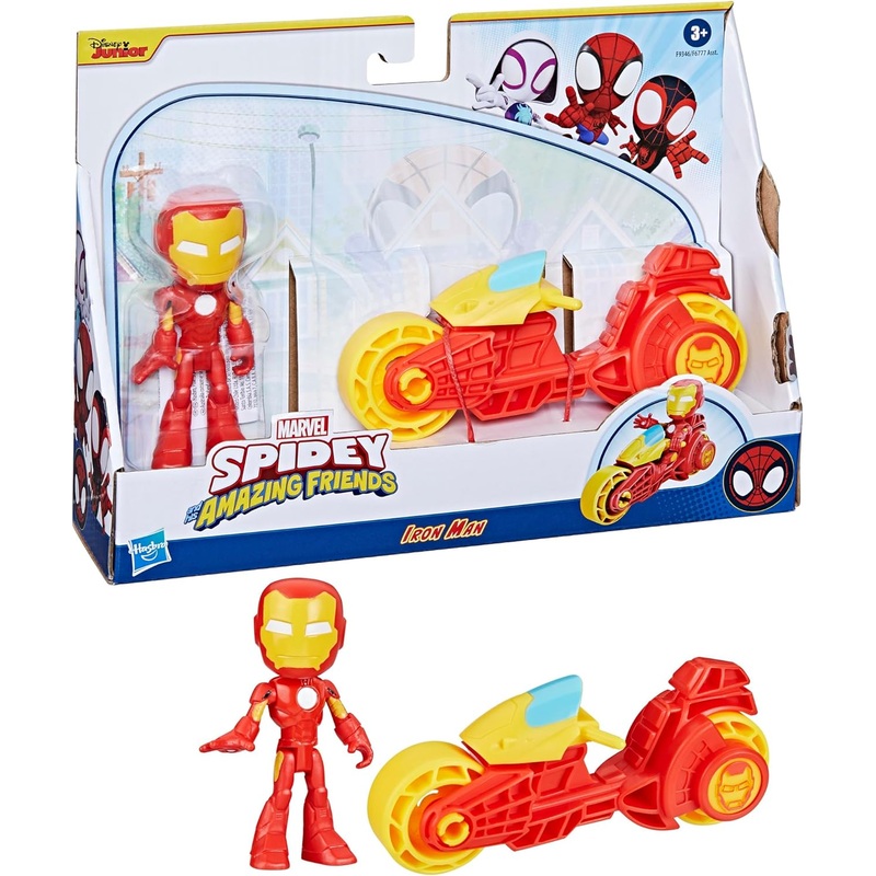 MARVEL SPIDEY AND HIS AMAZING FRIENDS F9346 IRON MAN WITH MOTORCYCLE