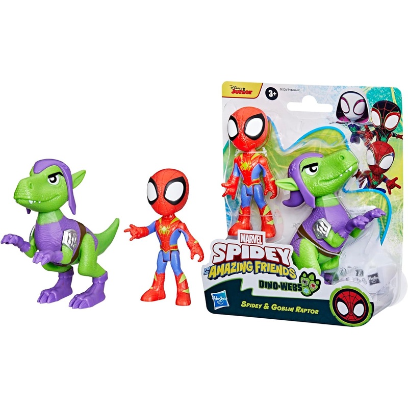 MARVEL SPIDEY AND HIS AMAZING FRIENDS G0120 DINO WEBS SPIDEY & GOBLIN RAPTOR
