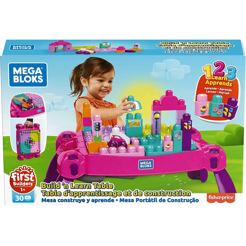 MEGA BLOKS FFG22 BUILD AND LEARN PINK TABLE