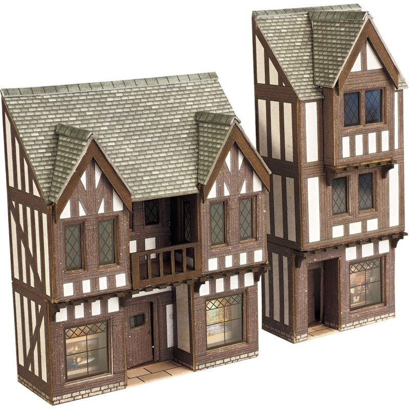 METCALFE N GAUGE PN190 LOW RELIEF TIMBER FRAMED SHOP FRONTS
