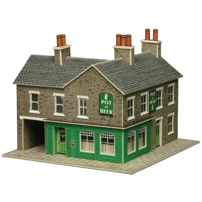 METCALFE PN117 N SCALE CORNER SHOP & PUB IN STONE