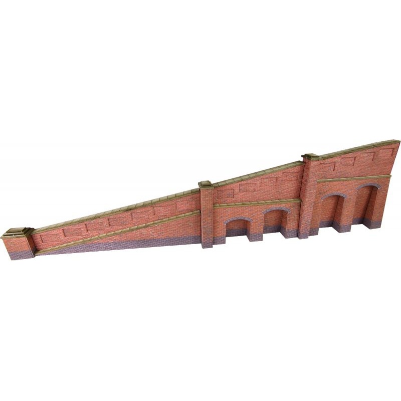 METCALFE PN148 N SCALE TAPERED RETAINING WALL IN RED BRICK