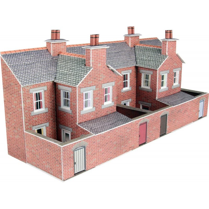 METCALFE PN176 N SCALE LOW RELIEF TERRACED HOUSE BACK RED BRICK