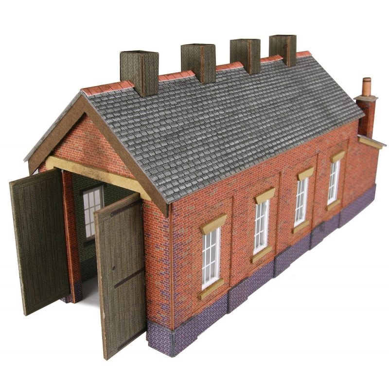 METCALFE PN931 N SCALE RED BRICK SINGLE TRACK ENGINE SHED
