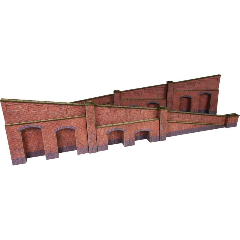 METCALFE PO248 00/H0 SCALE TAPERED RETAINING WALL IN RED BRICK